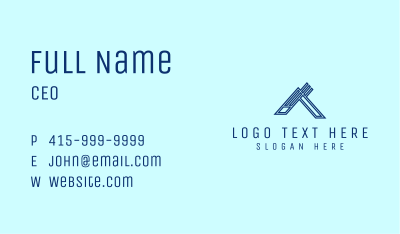 Blue Outline Letter A Business Card Image Preview