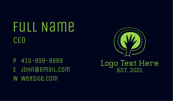 Environmentalist Hands Business Card Design Image Preview