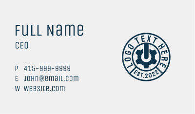 Power Gear Seal  Business Card Image Preview