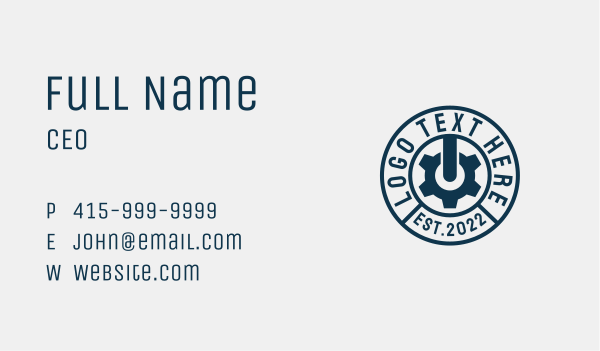 Power Gear Seal  Business Card Design Image Preview