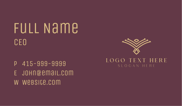 Bronze Geometric Bird  Business Card Design Image Preview