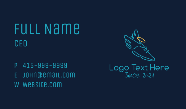 Halo Wings Sneakers Business Card Design Image Preview