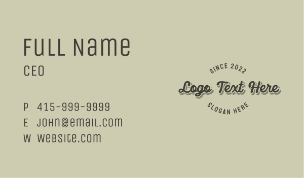 Vintage Business Wordmark Business Card Design Image Preview