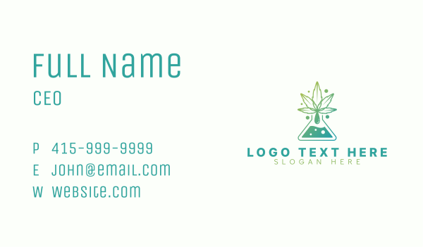 Marijuana Flask Laboratory Business Card Design Image Preview