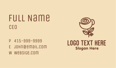 Flower Coffee Cup Business Card Image Preview
