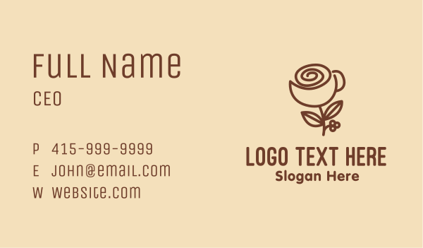 Flower Coffee Cup Business Card Design