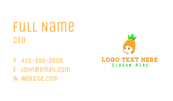 Pineapple Woman Food Business Card Design Image Preview