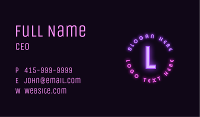Neon Lights Signage Casino Business Card Image Preview