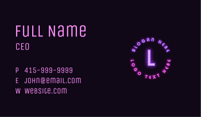 Neon Lights Signage Casino Business Card Image Preview
