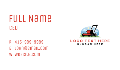 Lawn Mower Yard Grass Business Card Image Preview