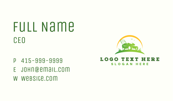 Landscaping Lawn Mower Business Card Design Image Preview