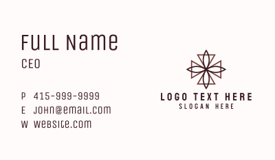 Bronze Flower Cross Business Card Image Preview