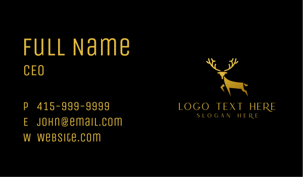 Gold Deer Antler Business Card Design Image Preview