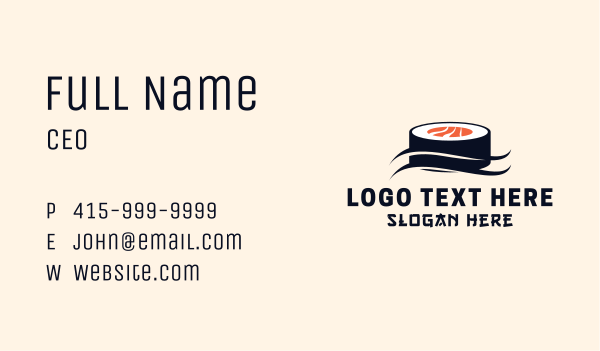 Asian Sushi Wave Business Card Design Image Preview