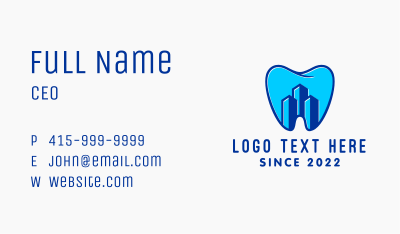 Dental Tooth Clinic Building Business Card Image Preview