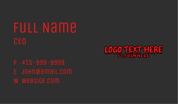 Blood Drip Wordmark Business Card Design Image Preview