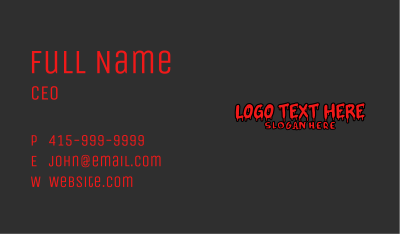 Blood Drip Wordmark Business Card Image Preview