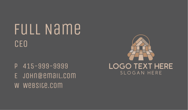 Woodwork Flooring House Business Card Design Image Preview