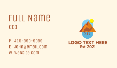 Camel Pyramid Sun Business Card Image Preview