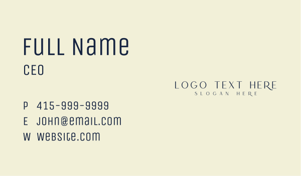 Minimalist Deluxe Wordmark Business Card Design Image Preview