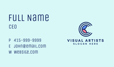 Minimalist Lines Letter C Business Card Image Preview