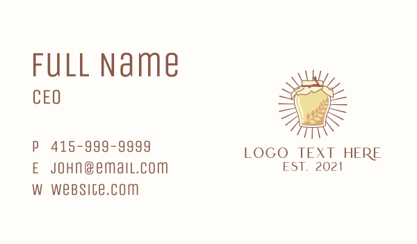 Kombucha Jar Rays Business Card Design Image Preview