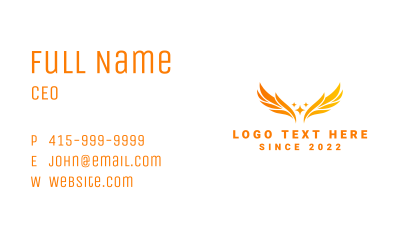 Flaming Aviation Wings Business Card