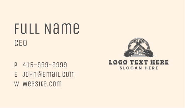 Shovel House Landscaping Business Card Design Image Preview