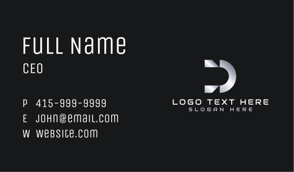 Metallic Business Brand Letter D Business Card Design Image Preview