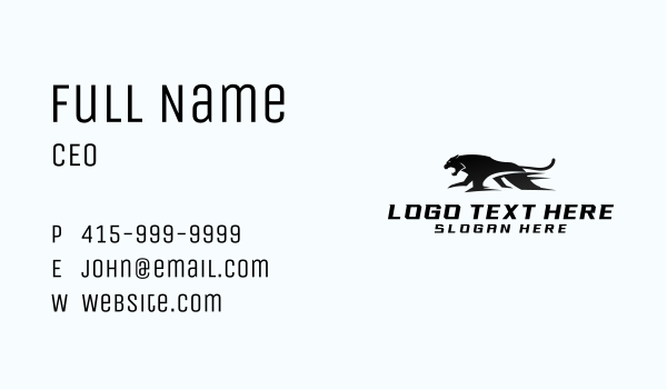 Fast Panther Animal Business Card Design Image Preview