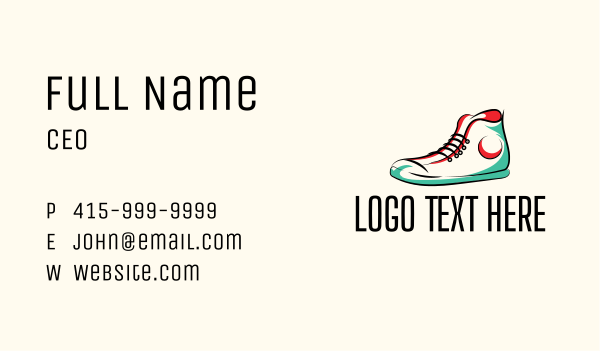 Hipster Sneakers Shoes  Business Card Design Image Preview