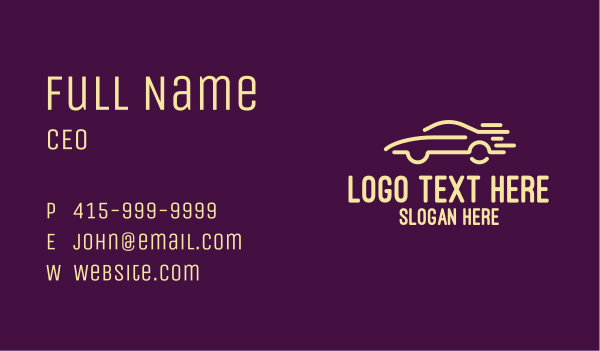 Simple Car Lines Business Card Design Image Preview