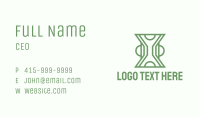 Green Line Art Hourglass  Business Card Image Preview