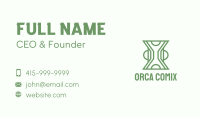 Green Line Art Hourglass  Business Card Image Preview