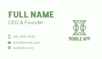 Green Line Art Hourglass  Business Card Image Preview