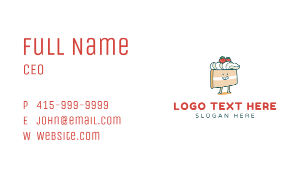 Cute Cake Slice Business Card Design Image Preview