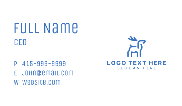 Blue Abstract Deer Business Card Design Image Preview