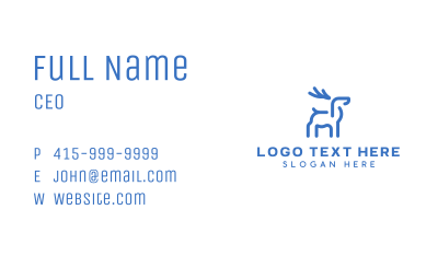 Blue Abstract Deer Business Card Image Preview