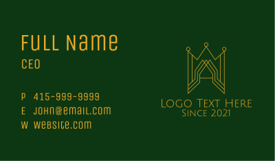 Gold Castle Crown  Business Card Image Preview