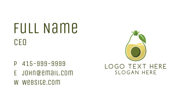 Organic Avocado Juice Business Card Design Image Preview