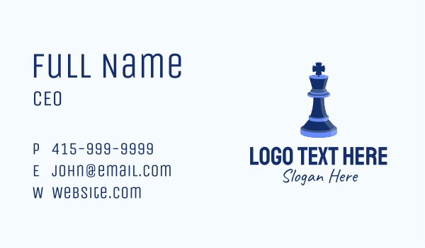 Isometric King Chess Piece Business Card Design Image Preview