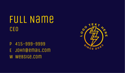 Fast Lightning Pattern Business Card Image Preview