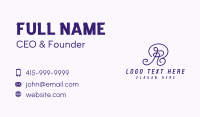 Purple Script Letter R  Business Card Image Preview