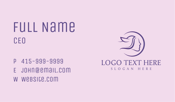 Abstract Dove Human Head Business Card Design Image Preview