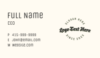 Casual Script Apparel Wordmark  Business Card Image Preview