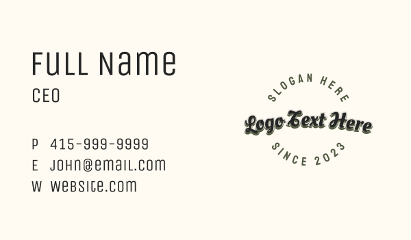 Casual Script Apparel Wordmark  Business Card Design Image Preview