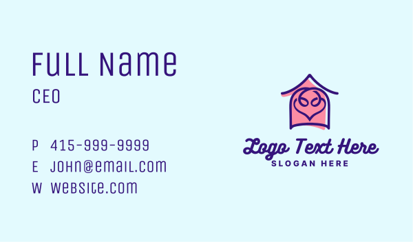 Heart Love House Business Card Design Image Preview