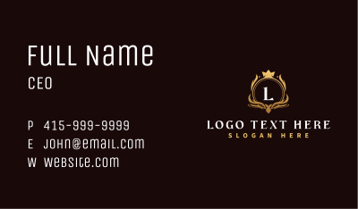 Elegant Crown Crest Business Card Image Preview