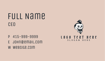 Punk Skull Goatee  Business Card Image Preview