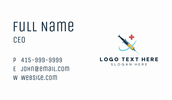 Medical Syringe Vaccine Business Card Design Image Preview